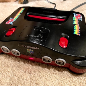 CUSTOM MODDED Nintendo 64 N64 console Mario Kart 64 themed backlit logo