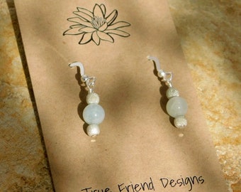 Spring Surprise is Created with Morganite Semi Precious Stone Beads and Stardust Beads Hanging on Sterling Silver French Ear Wires