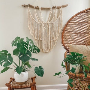 Macrame wall hanging - Driftwood macrame wall hanging - Wall decor - Wall art - Boho style decor - Neutral boho decor - Fiber art