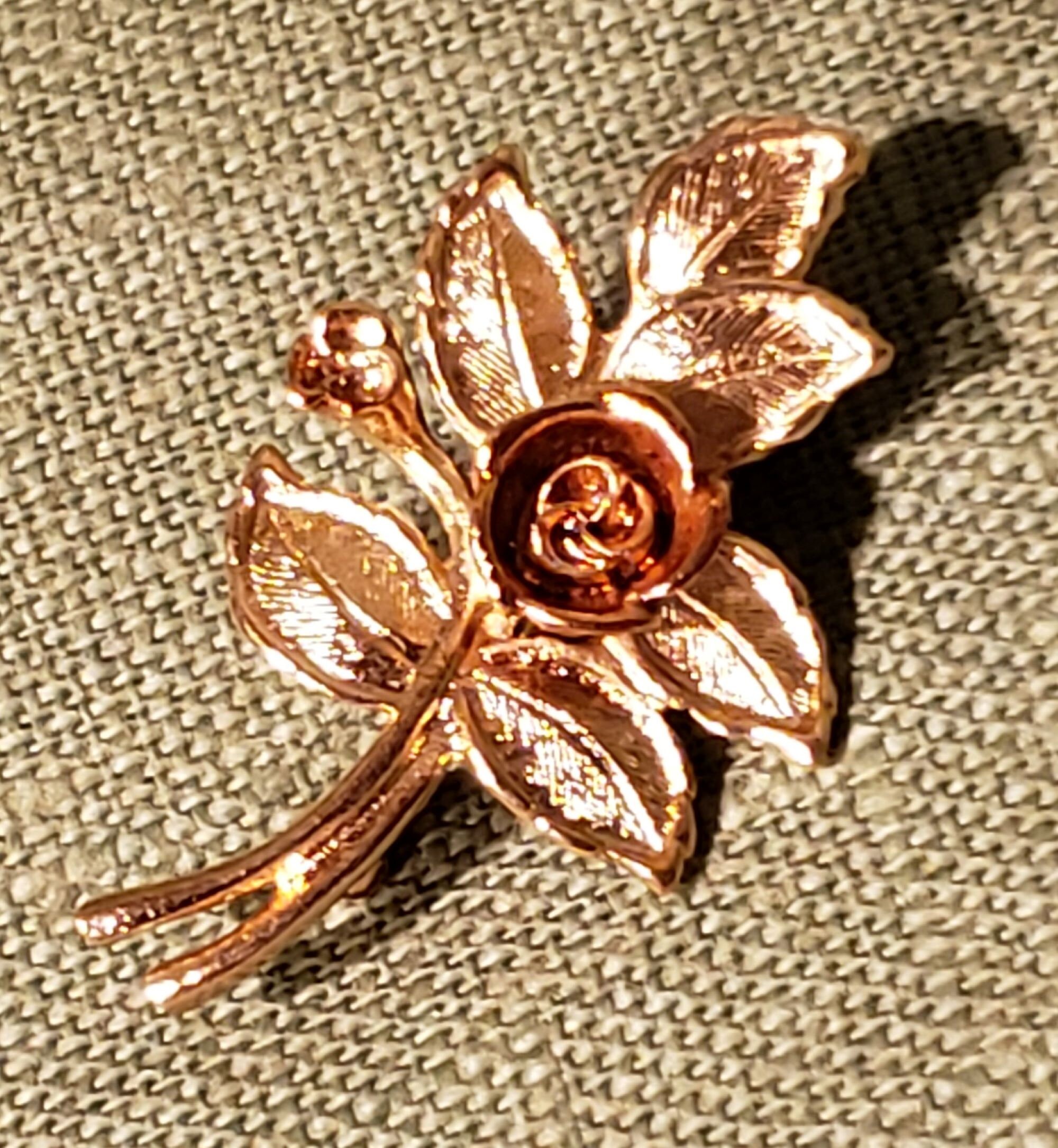 Rose Brooch/Pendant 10k gold plated Etsy
