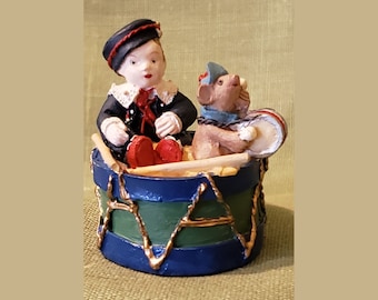 Drum wtih boy and mouse, Pennywhistle Lane, 1993