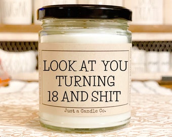18th Birthday Candle Look at You Turning 18 Funny Birthday Gift Custom Birthday Candle 18th Birthday Gift For Girls For Boys Turning 18