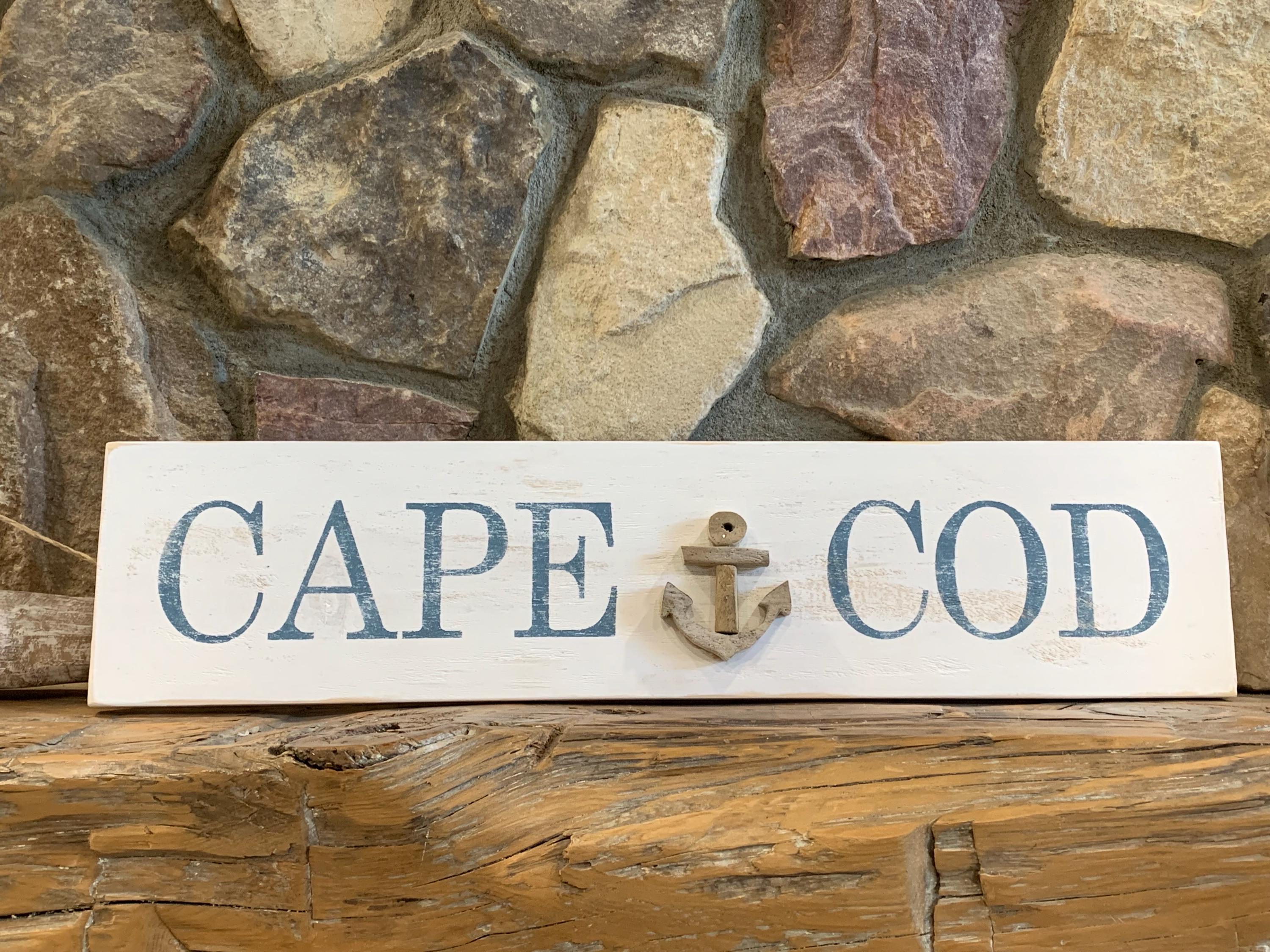 Cape Cod Sign Symbol Rustic Cape Cod Sign Handmade Distressed 24” X 5.5” Custom Driftwood ...