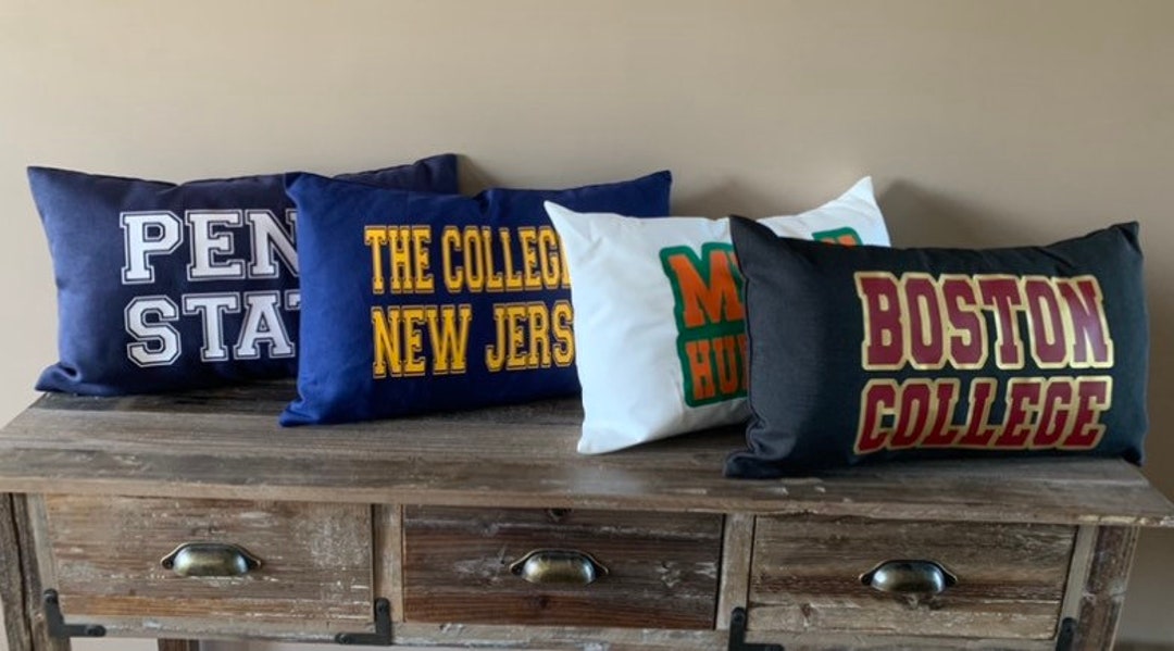 Custom College Pillow State University School Logo Dorm Room Decor