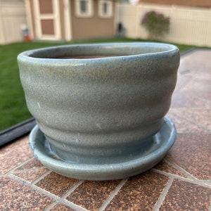 Ceramic Plant Pot with Drain and Tray