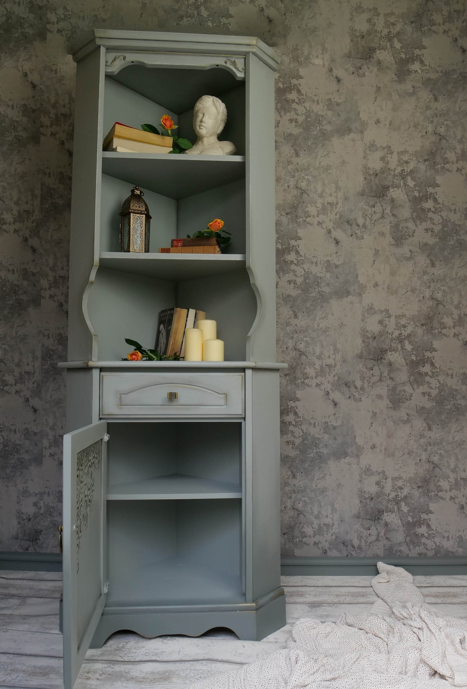 Corner cabinet-Upcycled Furniture-Livingroom Furniture-Hand | Etsy