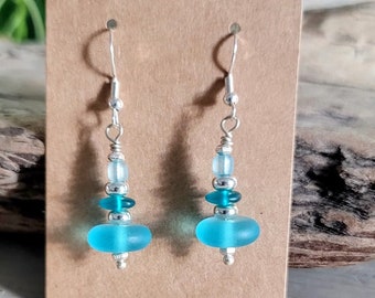 Sterling Silver Wire Glass Earrings