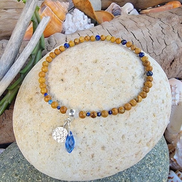 ANKLET Jasper and Lapis Ankle Bracelet