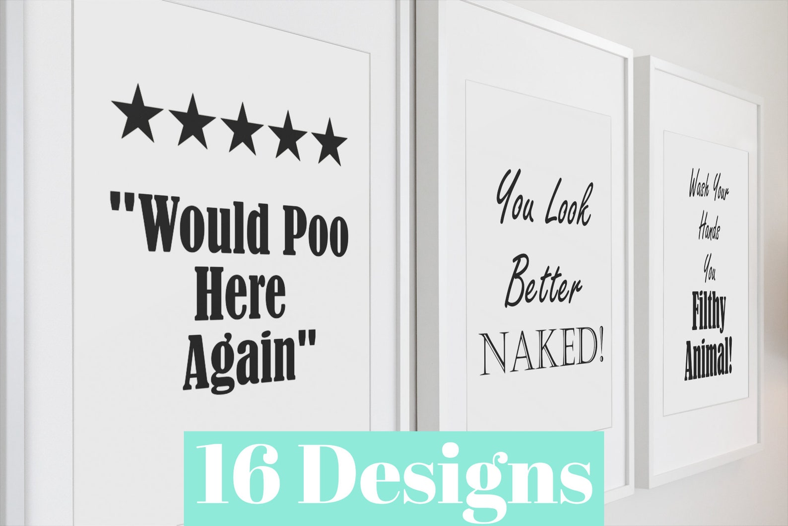 A4 Bathroom Prints Quote Modern Photo Paper Poster Wall Art - Etsy UK