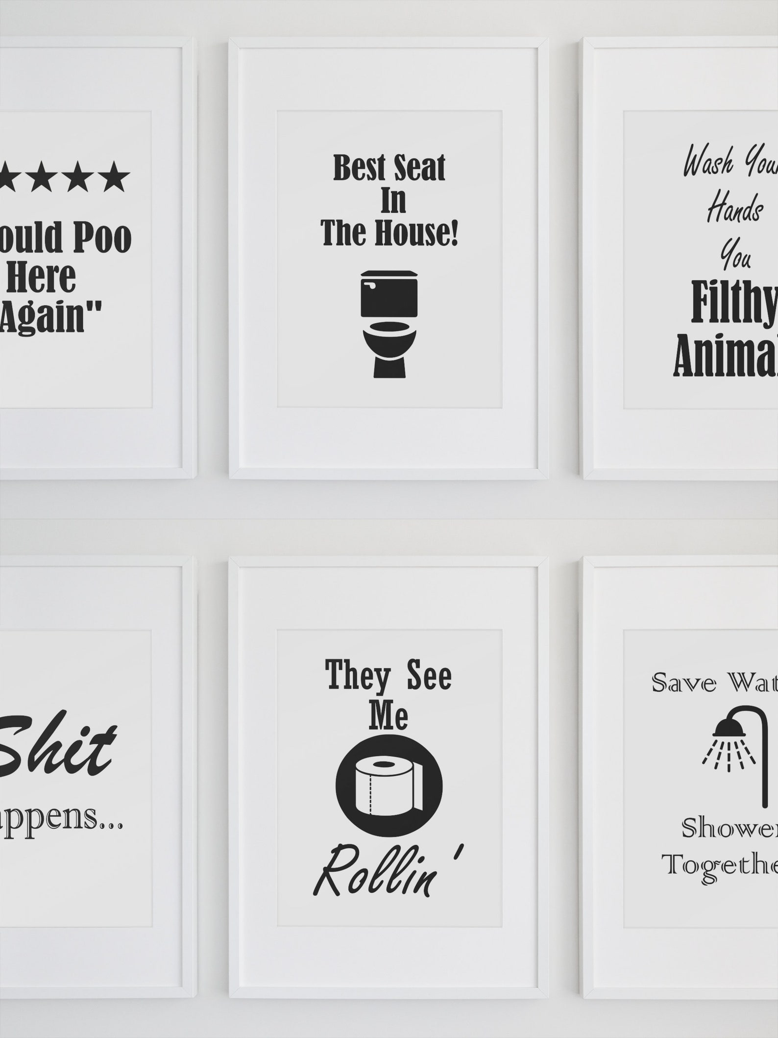 A4 Bathroom Prints Quote Modern Photo Paper Poster Wall Art - Etsy UK