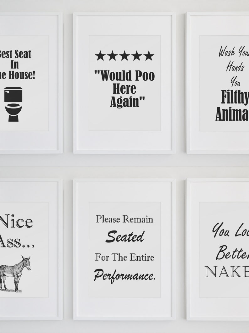 A4 Bathroom Prints Quote Modern Photo Paper Poster Wall Art | Etsy