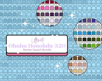 Ohuhu Honolulu 320 Marker Swatch Chart Bundle (Old Shade Numbers) (Digital Download)