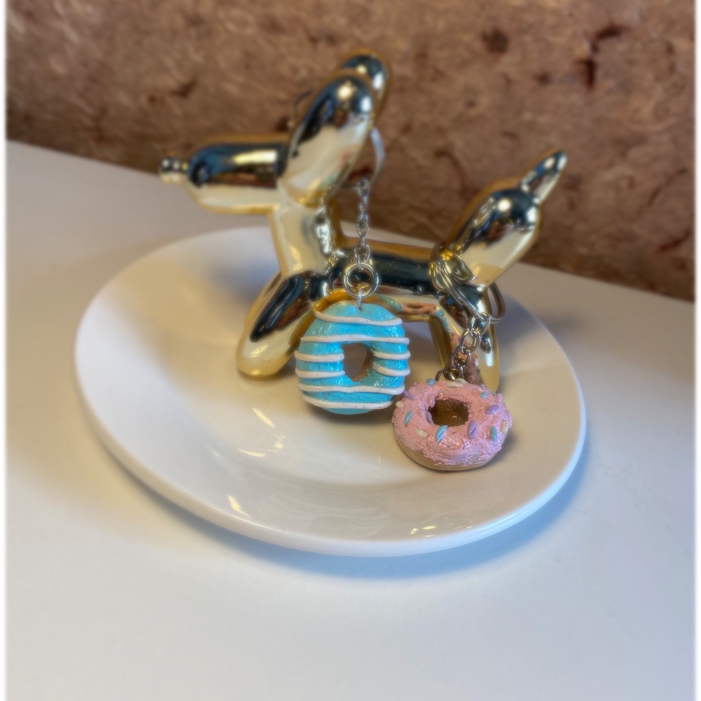 Polymer Clay Donut Keyring Keychain Custom Made Cute Food Gift Etsy