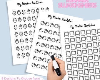 Marker Swatch Chart | 8 Printable Designs (PDF Pattern)