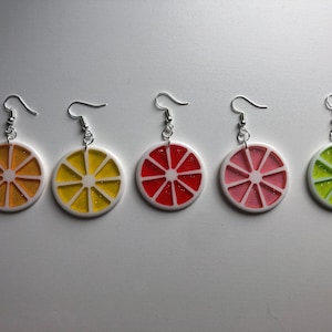sliced citrus fruit earrings