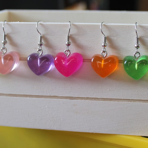 Gummy heart earrings