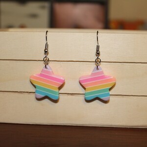 rainbow star earring