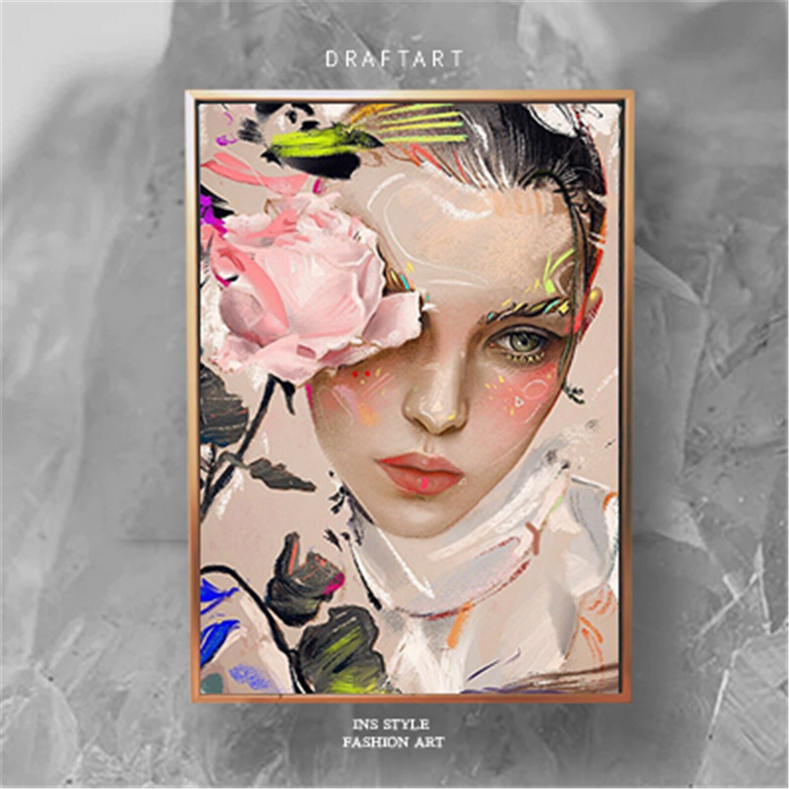 Flower And Girl Paint by Number KitAbstract Paint By Number Etsy