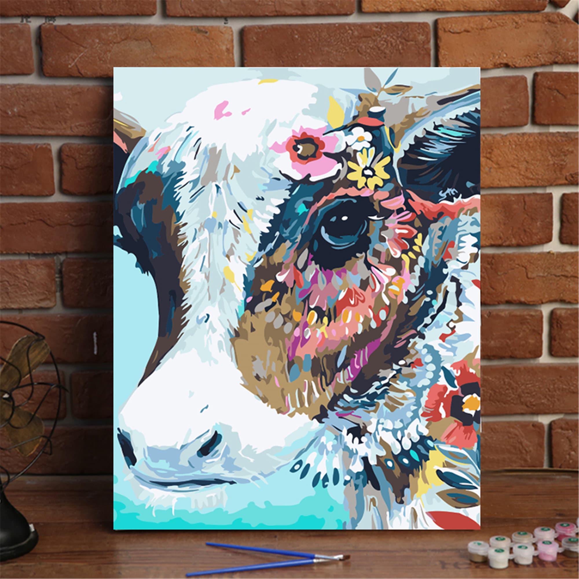 Colorful Cow Paint By Number KitPaint By Number KitDIY Etsy