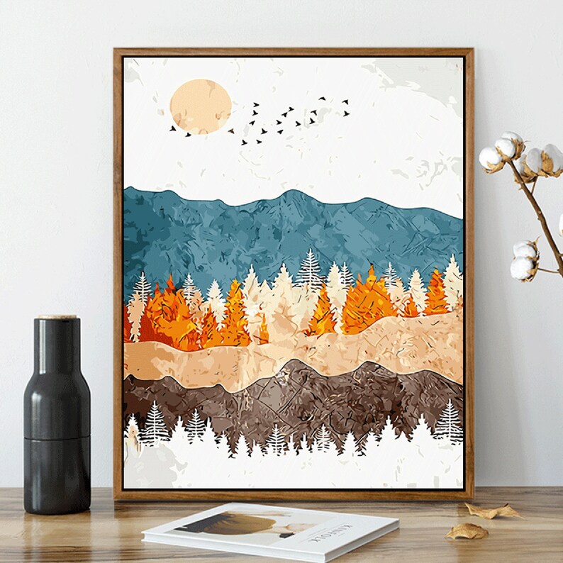 Mountain Paint By Number KitSun Paint By Number KitWithout Etsy