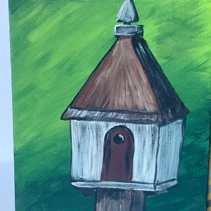 Uchwyt na karty podarunkowe Bird House, ręcznie malowana karta, upominki na przyjęcia, uchwyt na pieniądze