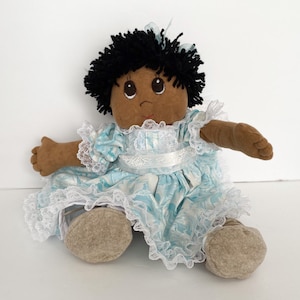 OOAK Handmade Baby Doll ~ Soft Cloth Doll ~ Handmade Doll Clothes~ Black Hair - Brown Eyes ~ Rag Doll