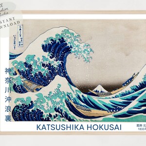 【額縁付き】 葛飾北斎 Katsushika Hokusai A2ポスター ② Katsushika Hokusai, the Great Wave off Kanagawa, Vintage
