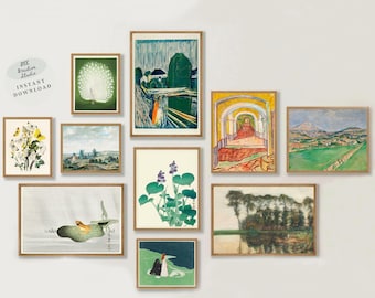 Eclectic Vintage Kunstdruck Set, Galerie Wand Dekor (Digitaler Download)