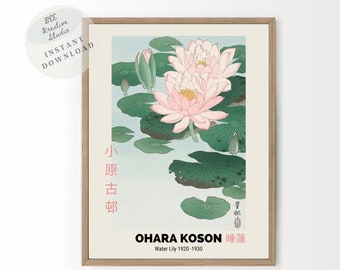 Ohara Koson-waterlelieprint | Vintage Japanse bloemsierkunst (digitale download)