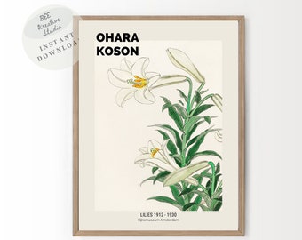 Ohara Koson-lelies print | Vintage Japanse kunst (digitale download)