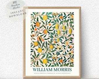Impresión de frutas de William Morris / Póster vintage de exposición (descarga digital)