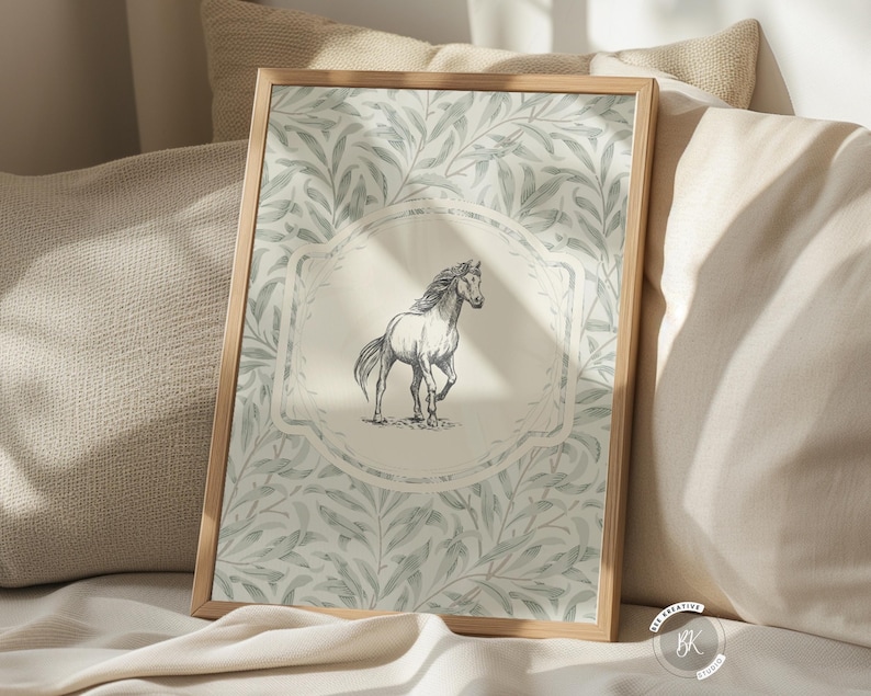 Vintage Horse Nursery Wall Art Boho Horse Vintage Nursery Print Pastel