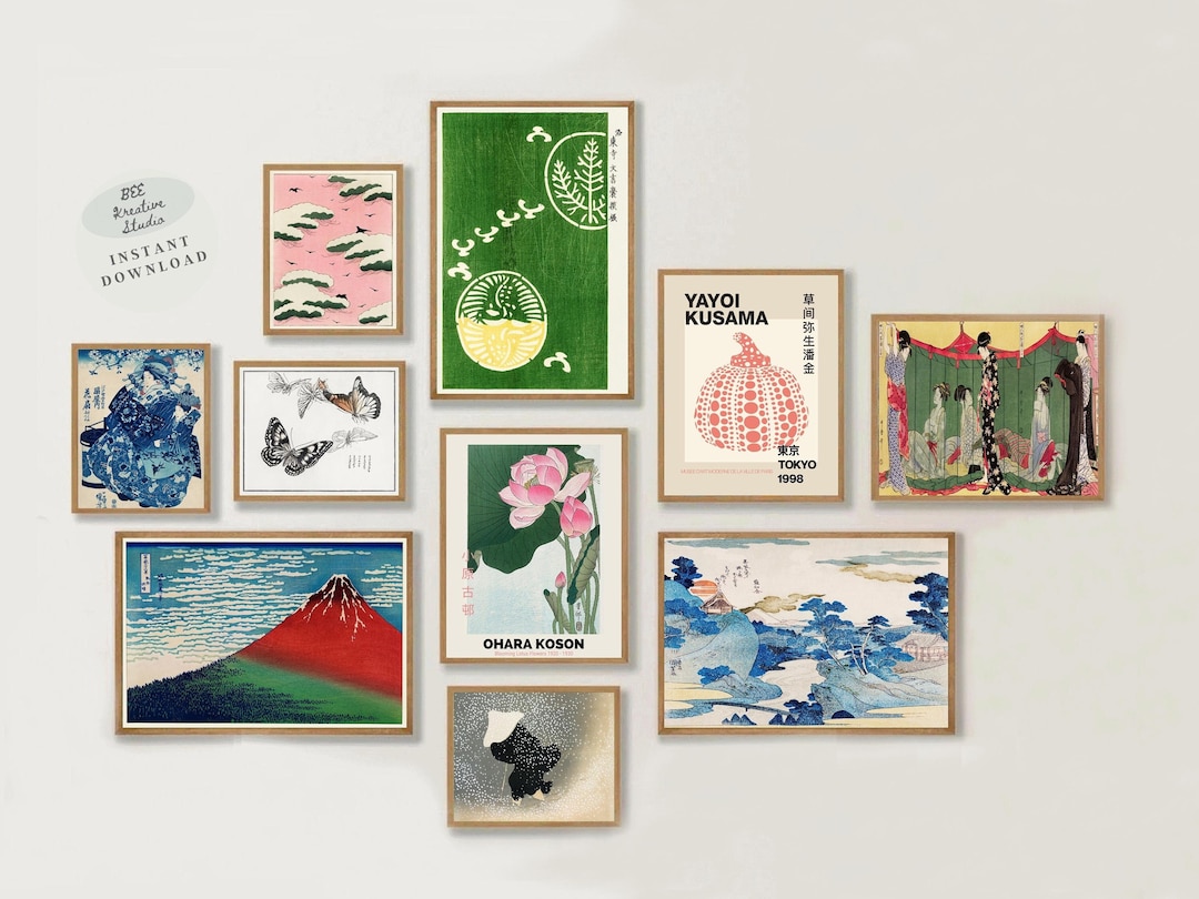 Japanese Gallery Wall Art Set of 10 Plus 3 Bonus Print Japanese Vintage ...