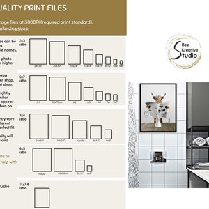 May include: A digital download of 5 high-quality printable JPG files of a Highland cow reading a newspaper. The files are available in 11 different sizes, including 2x3, 3x4, 4x5, 5x7, and 11x14 ratios. The image is 300 DPI, which is the standard for printing.