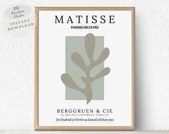 Matisse Botanische Druck | Abstrakte Salbeigrüne Wandkunst (Digitaler Download)