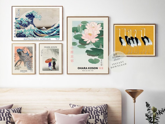 Japanese Vintage Art Print Set, Gallery Wall Decor (Digital Download)