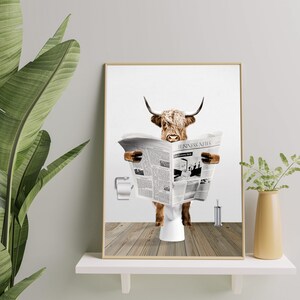 FREE WORLDWIDE SHIPPING! PRINTED & SHIPPED Highland cow bathroom décor