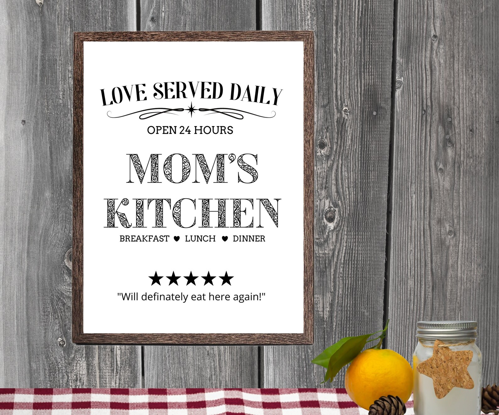 Mom's Kitchen Wall Art Kitchen Humor Funny Kitchen Etsy
