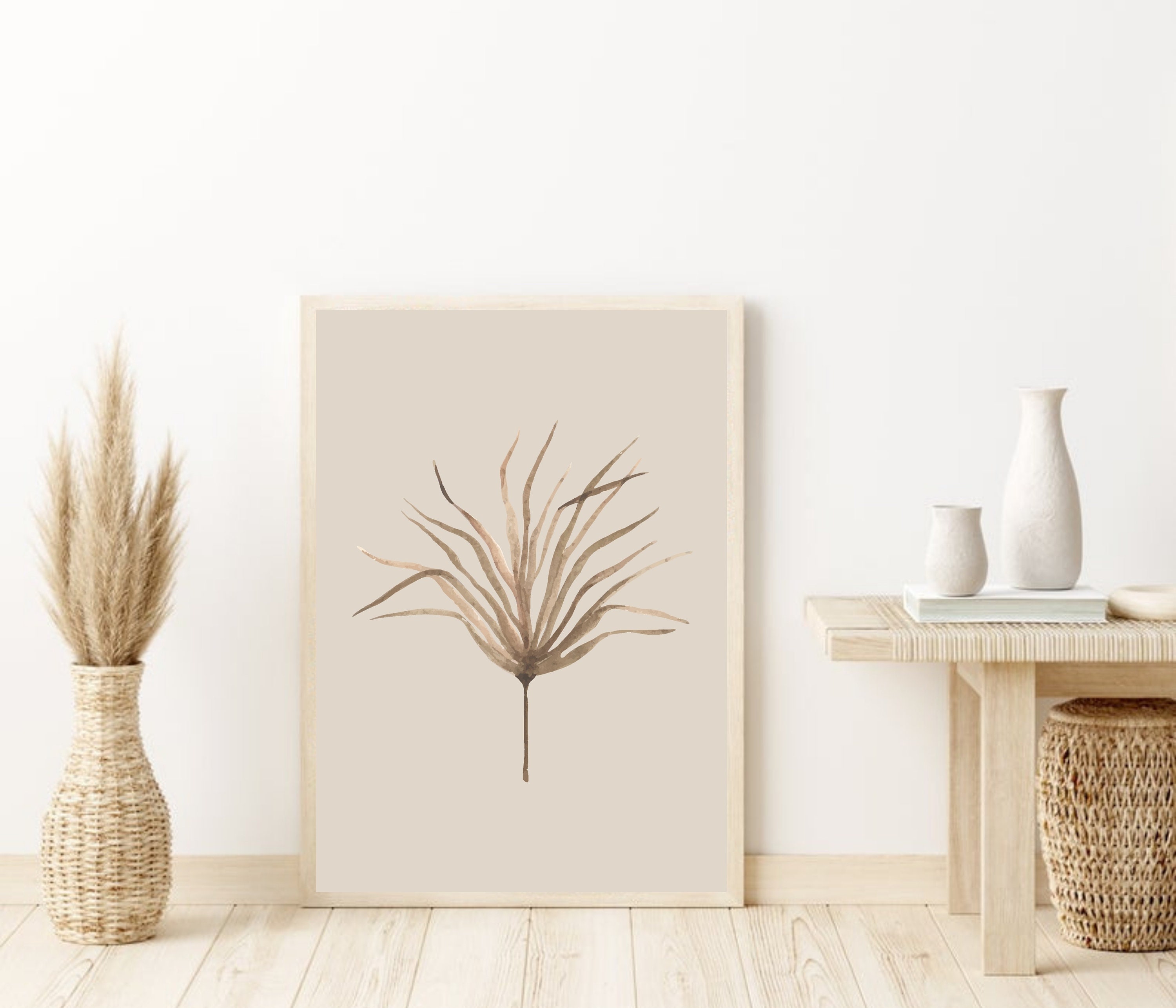 Mid Century Botanical Leaf Art Print | Minimal Leaf Print | Modern ...
