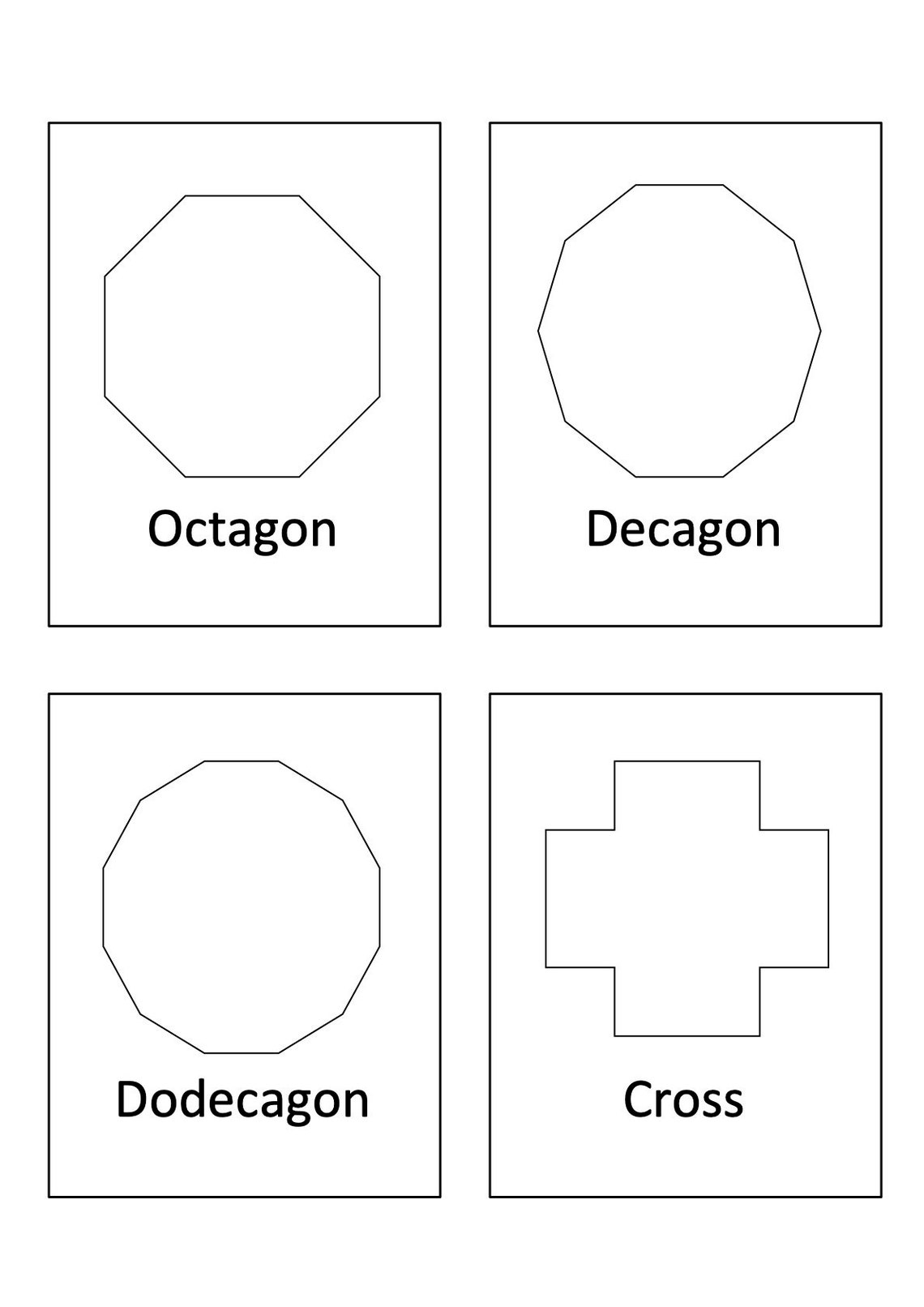 2D Shape Flashcards Printable Shape Flashcards Preschool - Etsy
