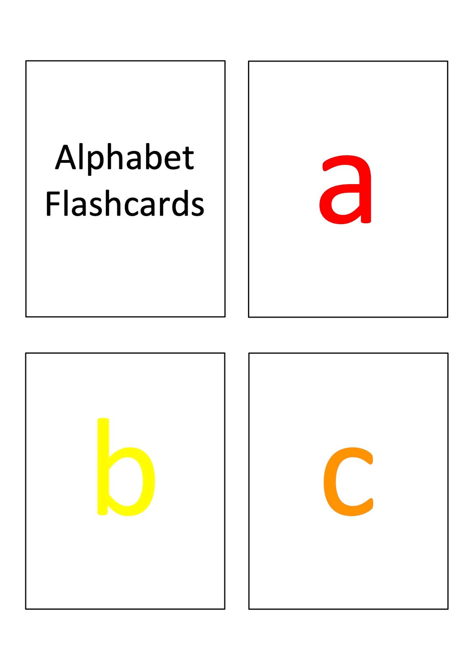 Bright Lowercase Alphabet Flashcards Etsy