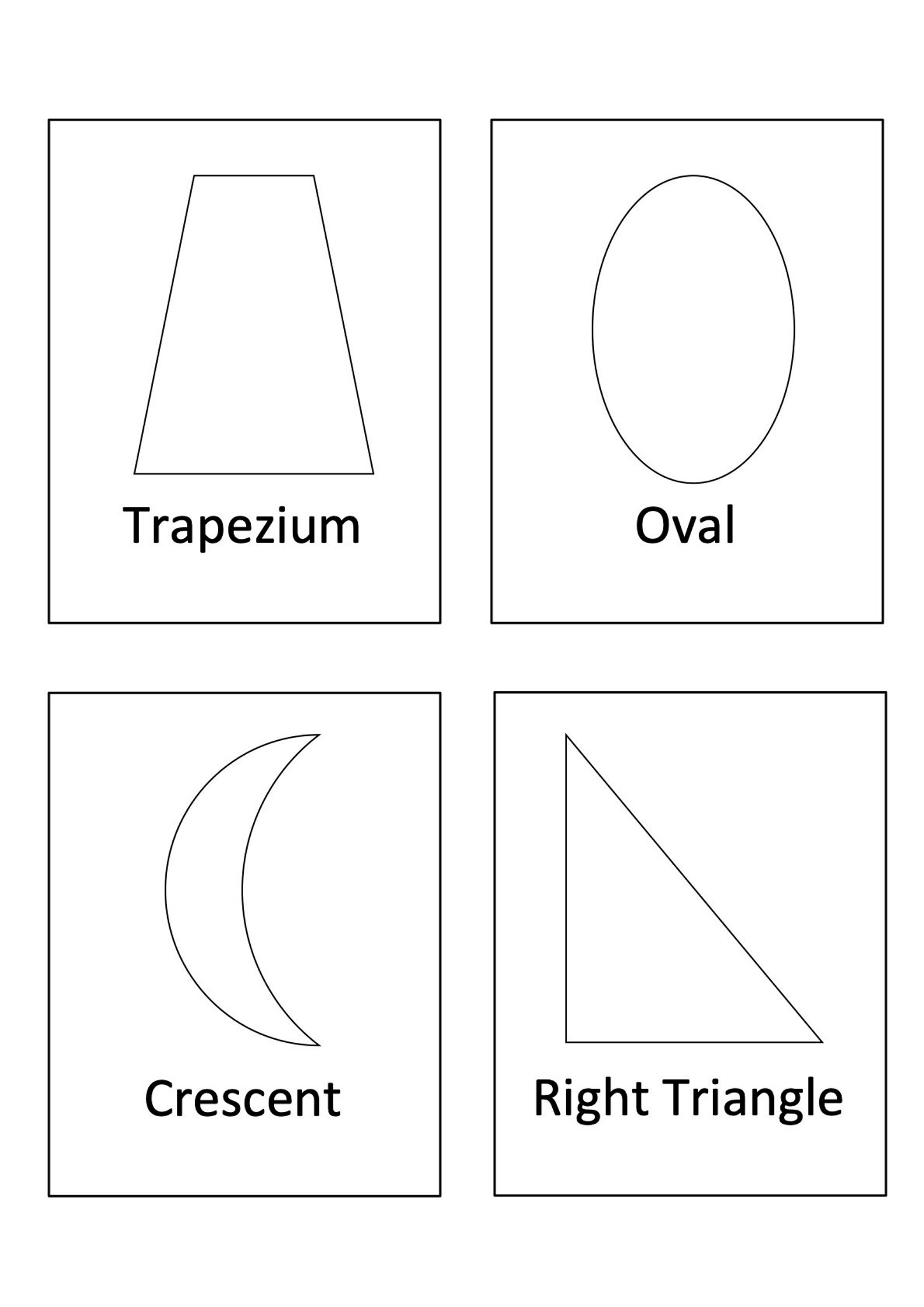 2D Shape Flashcards Printable Shape Flashcards Preschool Etsy
