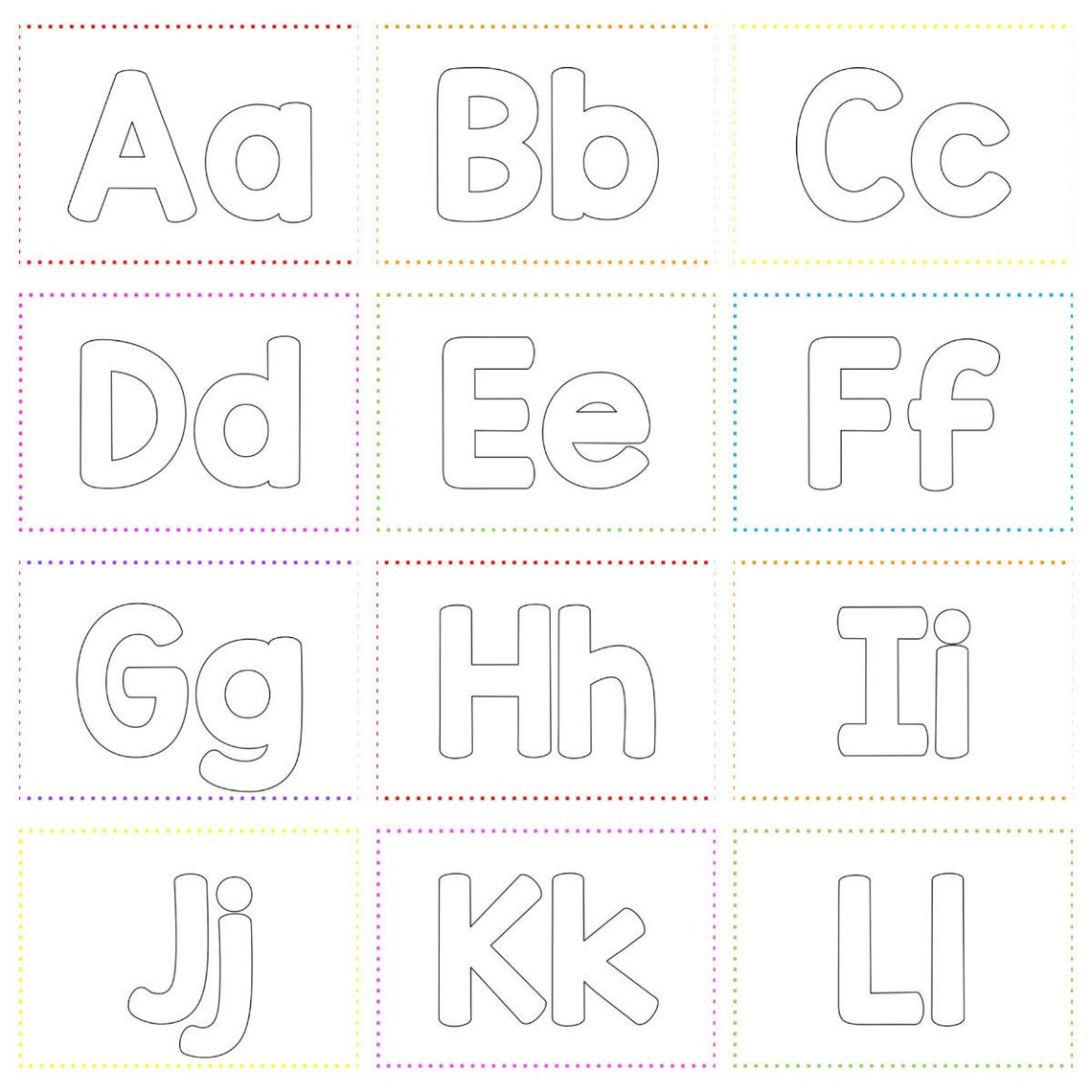 26 printable uppercase and lowercase alphabet play dough mats etsy