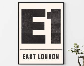 Personalized Postcode Print: Letterpress Style Area Wall Art