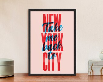 New York City - Travel Print - Type Poster - Wall Art - Gallery Wall - For Home