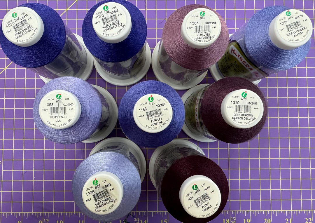 5,500 Yds Machine Embroidery Thread #40, Iris Brand - Selections of ...