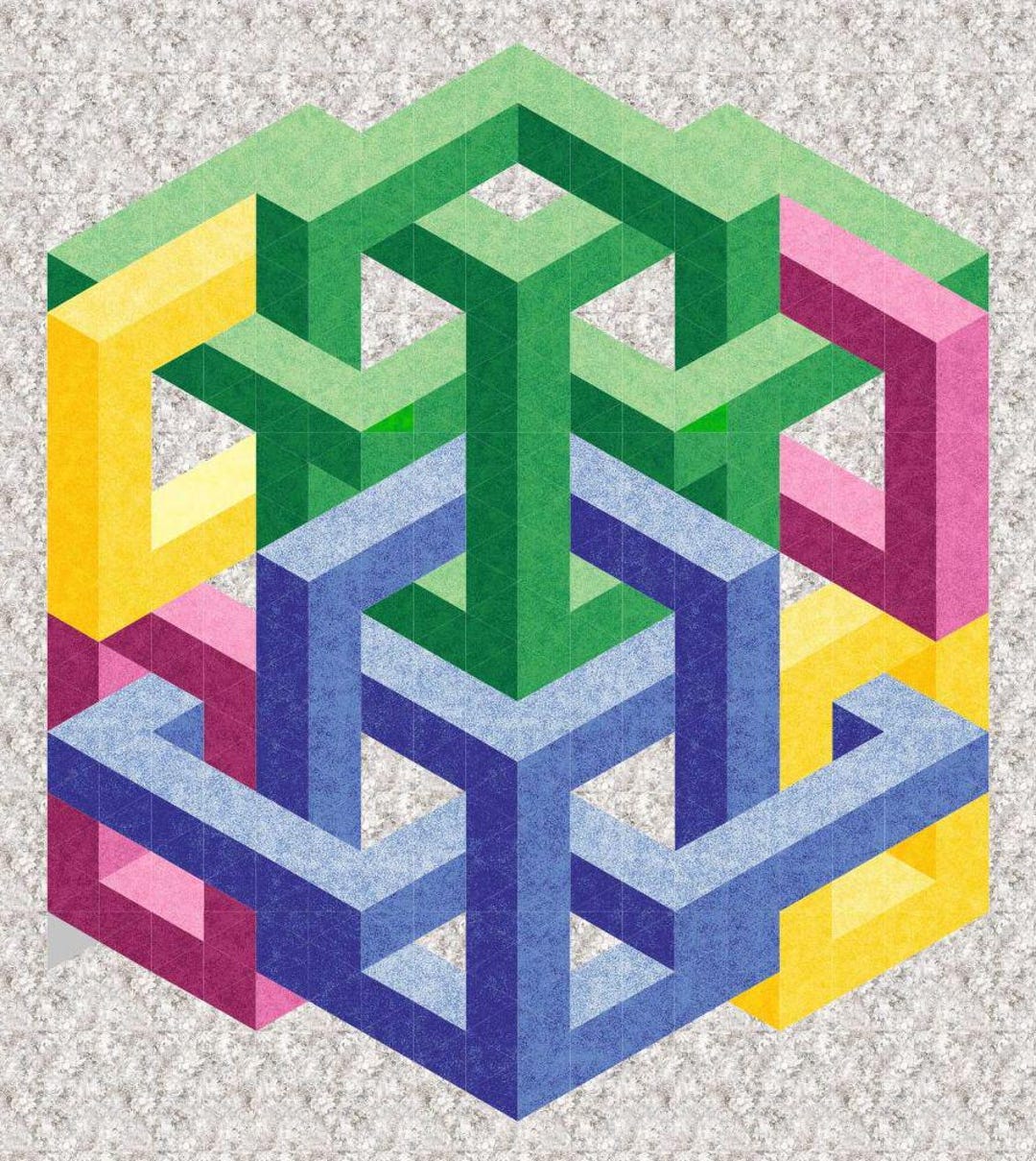 Chutzpah 3D Quilt Pattern Download - Etsy