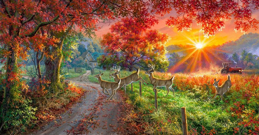 Through The Forest Light fabric panel