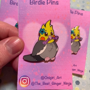 Kawaii Cockatiel Birb Enamel Pins