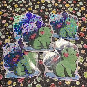 Forg The Froggy Adventurer Glitter Holographic Waterproof Sticker